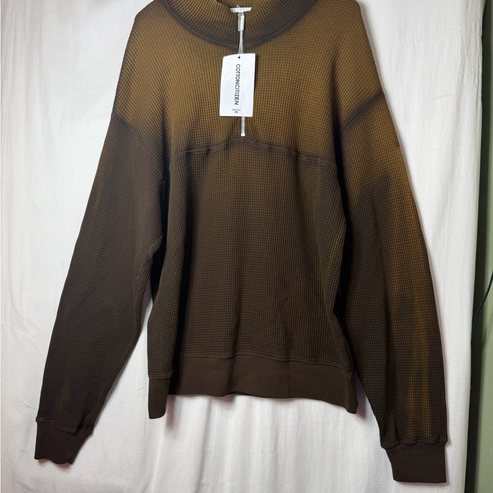 Distressed Cotton Citizen Men's 3/4 zip Sweater
